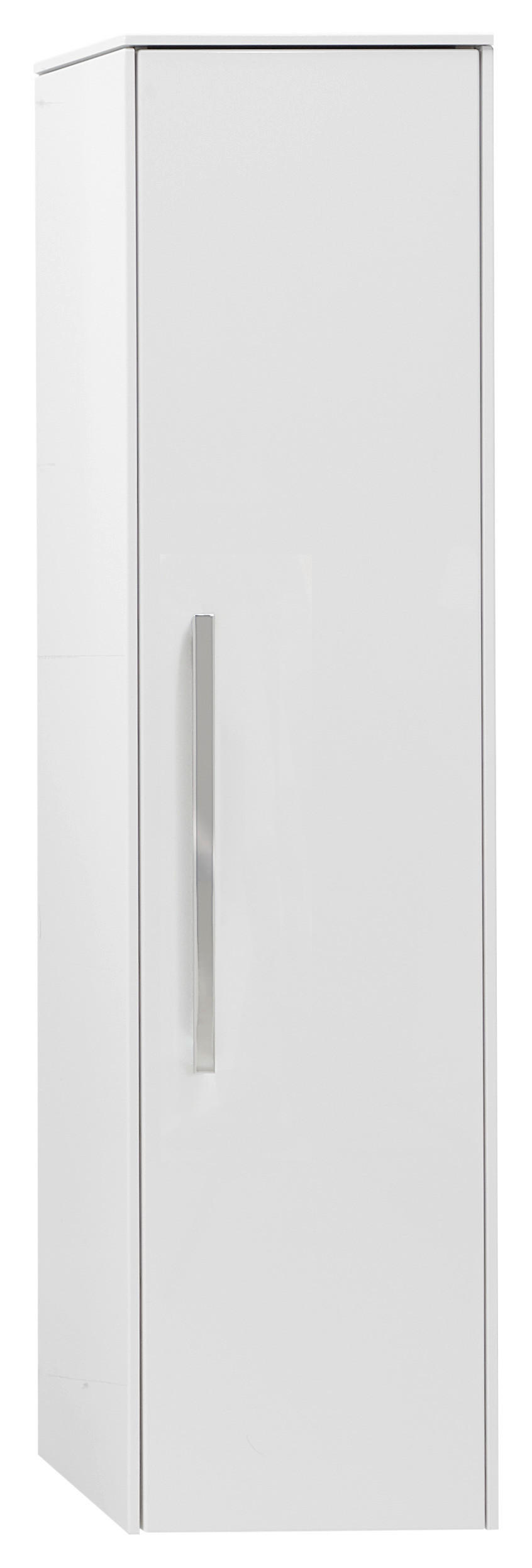 MIDISCHRANK 32,2/129/32,5 cm  - Chromfarben/Weiß, MODERN, Glas/Holzwerkstoff (32,2/129/32,5cm) - Novel