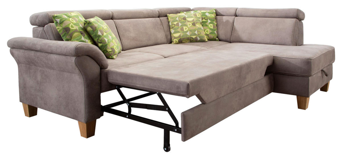 ECKSOFA in Mikrofaser Braun  - Eichefarben/Beige, Konventionell, Holz/Textil (245/194cm) - Sit & More