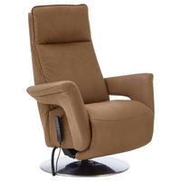 RELAXSESSEL Mikrofaser Aufstehhilfe    - Chromfarben/Braun, Design, Textil/Metall (83/110/87-172cm) - Valdera