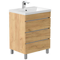 WASCHTISCHKOMBI 70 cm  - Eichefarben/Weiß, Basics, Holzwerkstoff/Stein (70cm) - MID.YOU