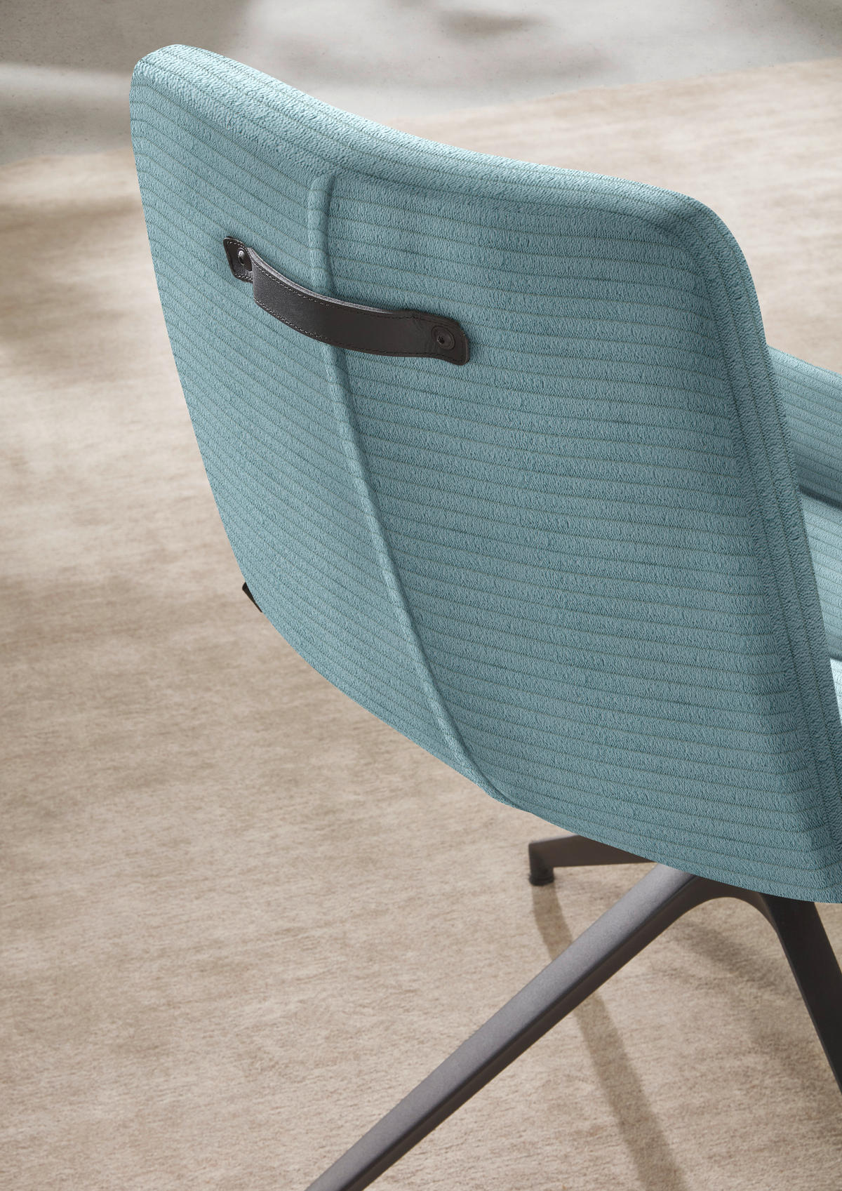 ARMLEHNSTUHL  in Cord  - Schwarz/Hellblau, Design, Textil/Metall (61/88/66cm) - Dieter Knoll