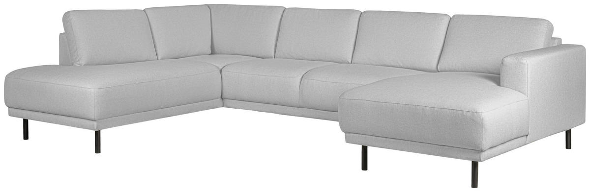 SOFFA i flatväv ljusgrå  - ljusgrå/svart, Design, metall/trä (310/78/197cm) - Pure Home Comfort