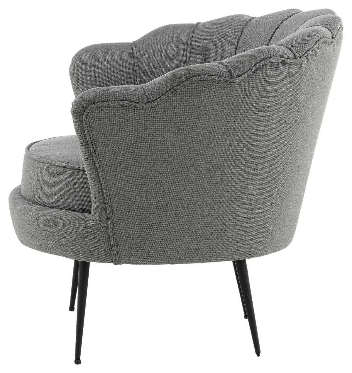 SESSEL in Grau, Schwarz  - Schwarz/Grau, Design, Textil/Metall (83/76/77cm) - Livetastic