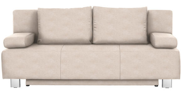 SCHLAFSOFA in Flachgewebe Sandfarben  - Sandfarben/Chromfarben, Design, Textil/Metall (197/88/89cm) - Xora