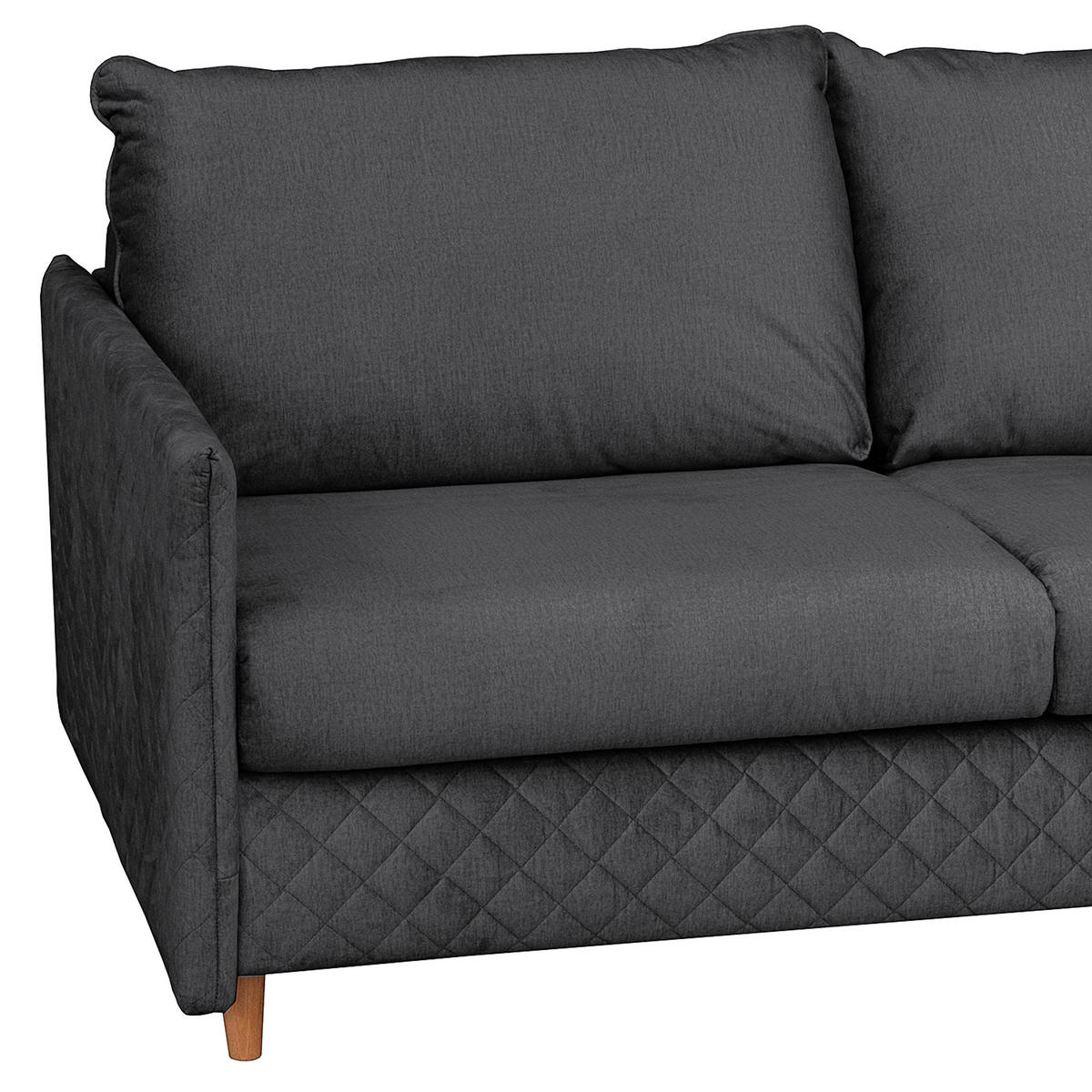 SCHLAFSOFA in Samt Anthrazit  - Anthrazit/Naturfarben, Design, Holz/Textil (175/95/103cm) - Livetastic