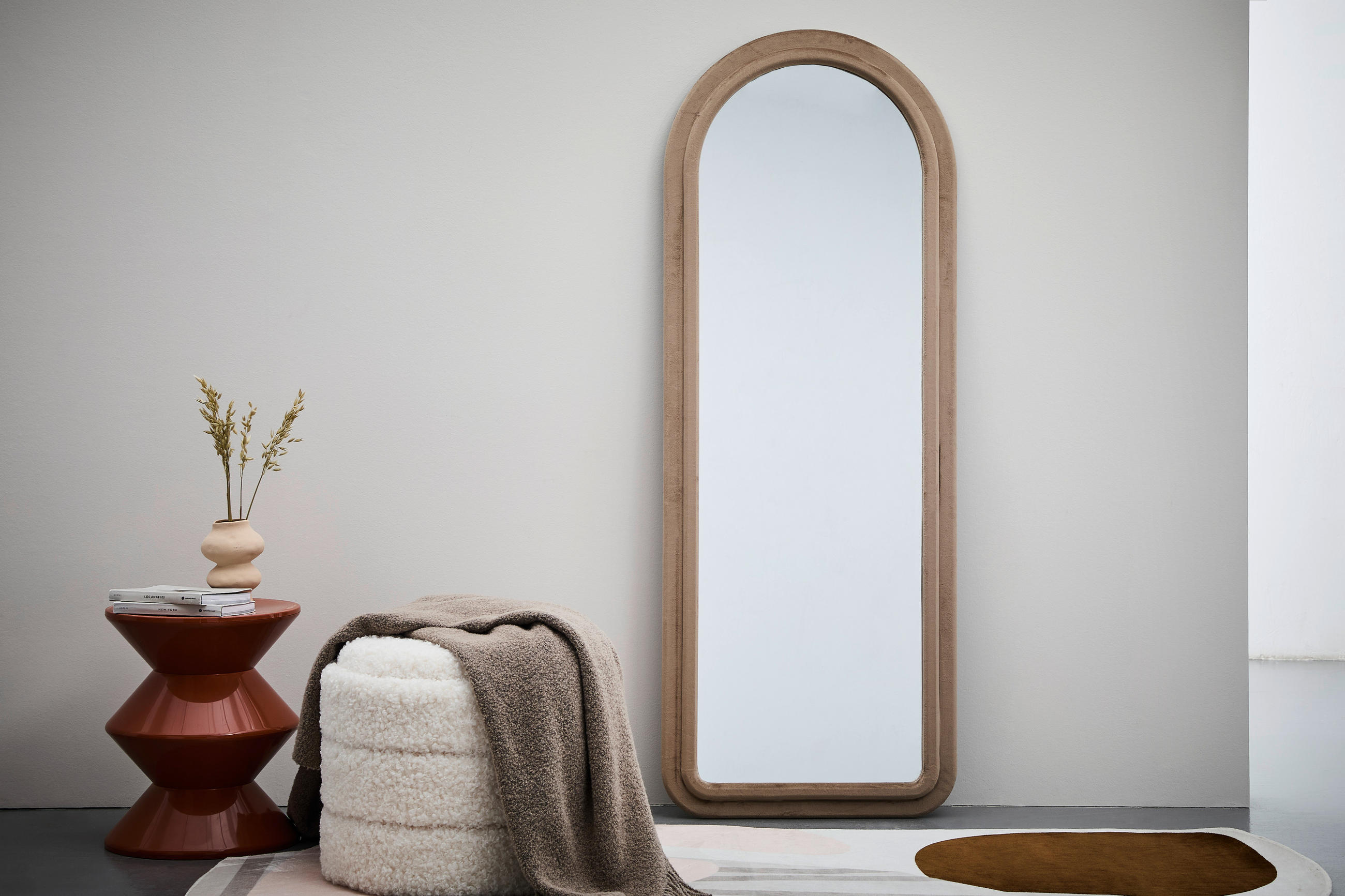 WANDSPIEGEL 60/160/4 cm    in oval  - Taupe, Design, Glas/Holzwerkstoff (60/160/4cm) - MID.YOU