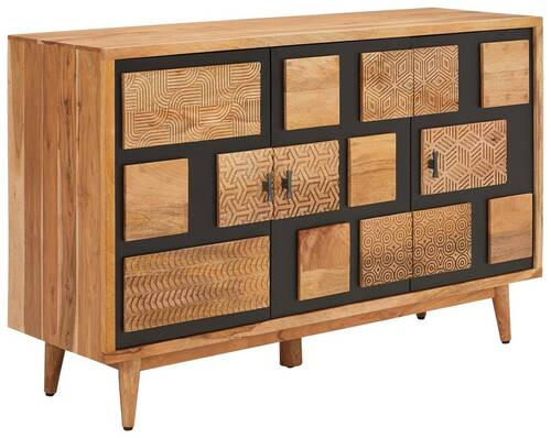 Livetastic ŠIROKÁ KOMODA, akácia, mangové drevo, prírodná farba, 130/82/42 cm