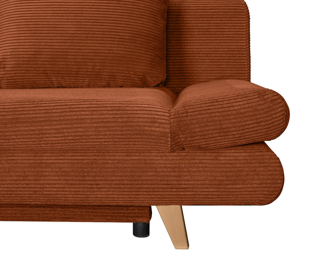 SCHLAFSOFA Cord Rostfarben  - Rostfarben/Buchefarben, KONVENTIONELL, Holz/Textil (200/75/85cm) - Carryhome