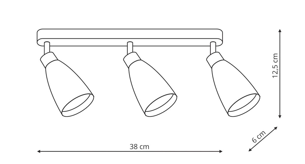 DECKENSTRAHLER Campana 12.5/38/6 cm  - Weiß, Basics, Metall (12.5/38/6cm)