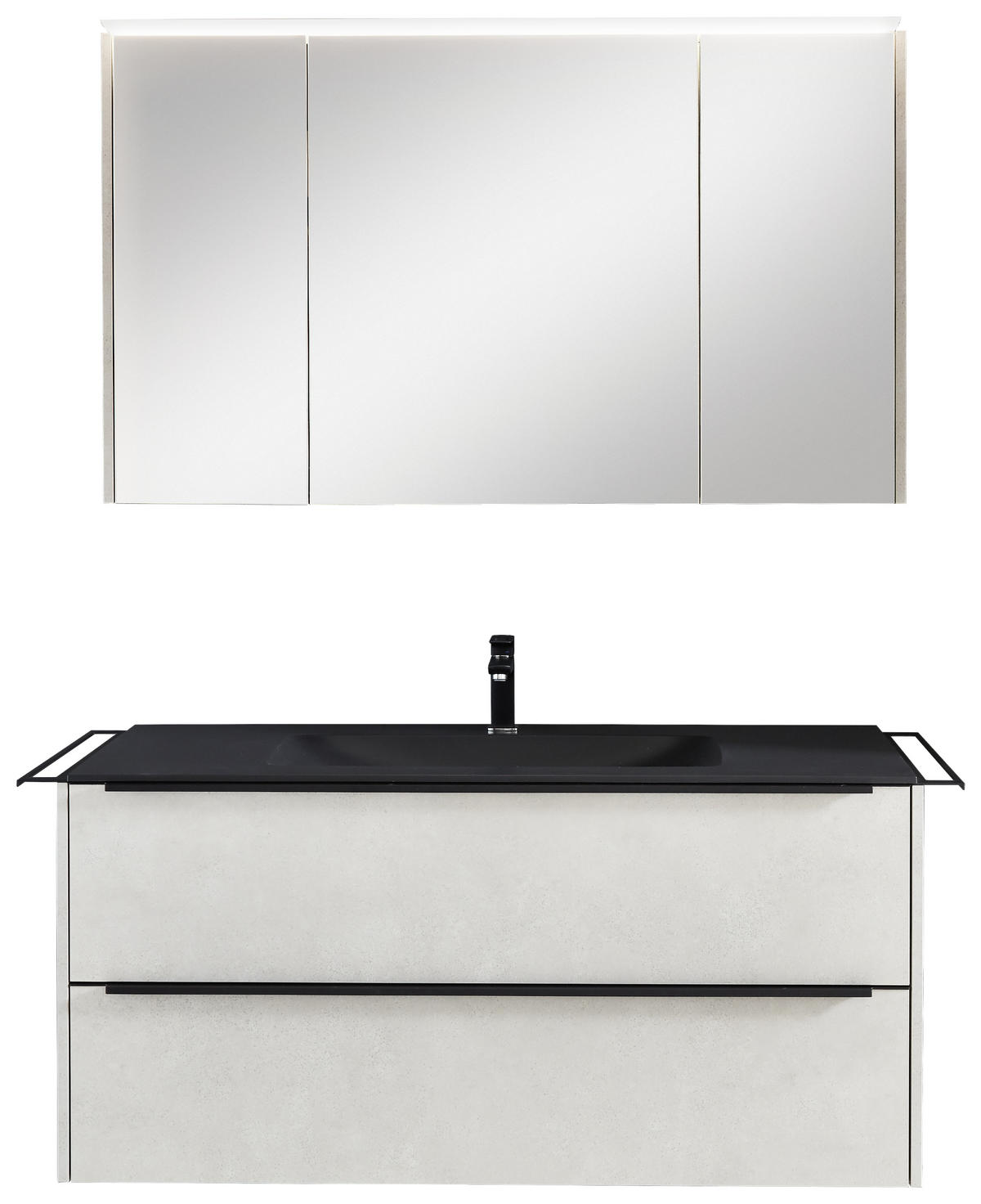 BADEZIMMER  in 120 cm  - Sandfarben/Schwarz, MODERN, Glas/Keramik (120cm) - Celina Home