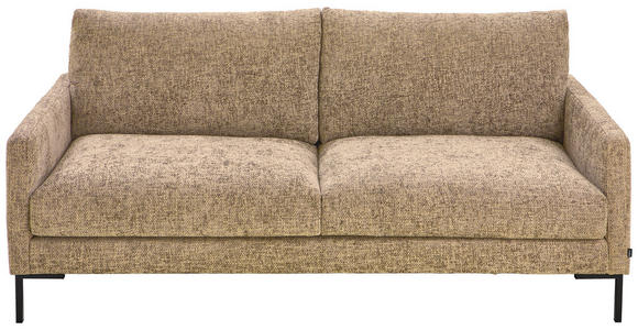 3-SITZER-SOFA Webstoff Taupe  - Taupe/Schwarz, KONVENTIONELL, Textil/Metall (196/78/90cm) - Hom`in