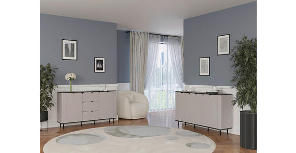 SIDEBOARD  in 136,8/82/35,2 cm  - Kaschmir/Schwarz, MODERN, Holzwerkstoff/Kunststoff (136,8/82/35,2cm) - Carryhome