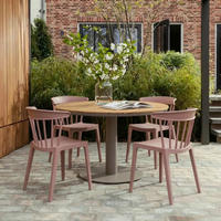 GARTENTISCH 122/122/75 cm Metall, Holzwerkstoff rund  - Naturfarben, MODERN, Holzwerkstoff/Metall (122/122/75cm) - Livetastic