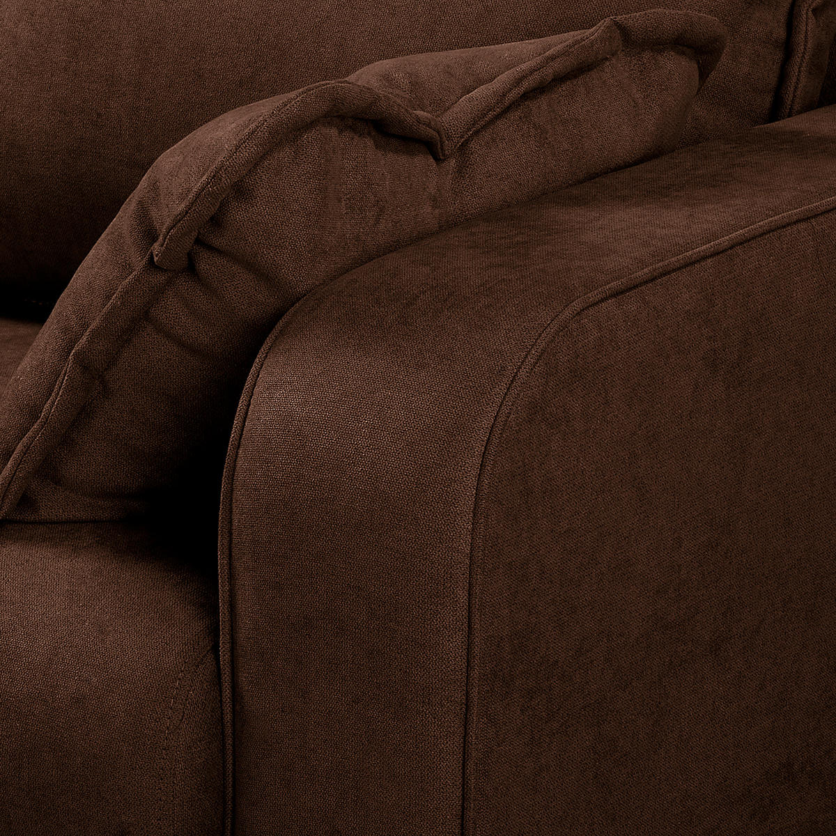 ECKSOFA in Mikrofaser Braun  - Wengefarben/Braun, Design, Holz/Textil (150/230cm) - Livetastic