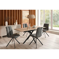 ESSTISCH Metall, Holzwerkstoff 120/80/76 cm  - Eichefarben/Anthrazit, Design, Holzwerkstoff/Metall (120/80/76cm) - Venjakob