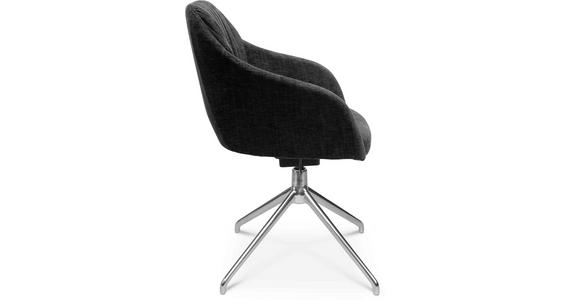 ARMLEHNSTUHL in Aluminium Velours - Graphitfarben/Alufarben, Design, Textil/Metall (58/81,5-84,5/60cm) - Johann Jakob