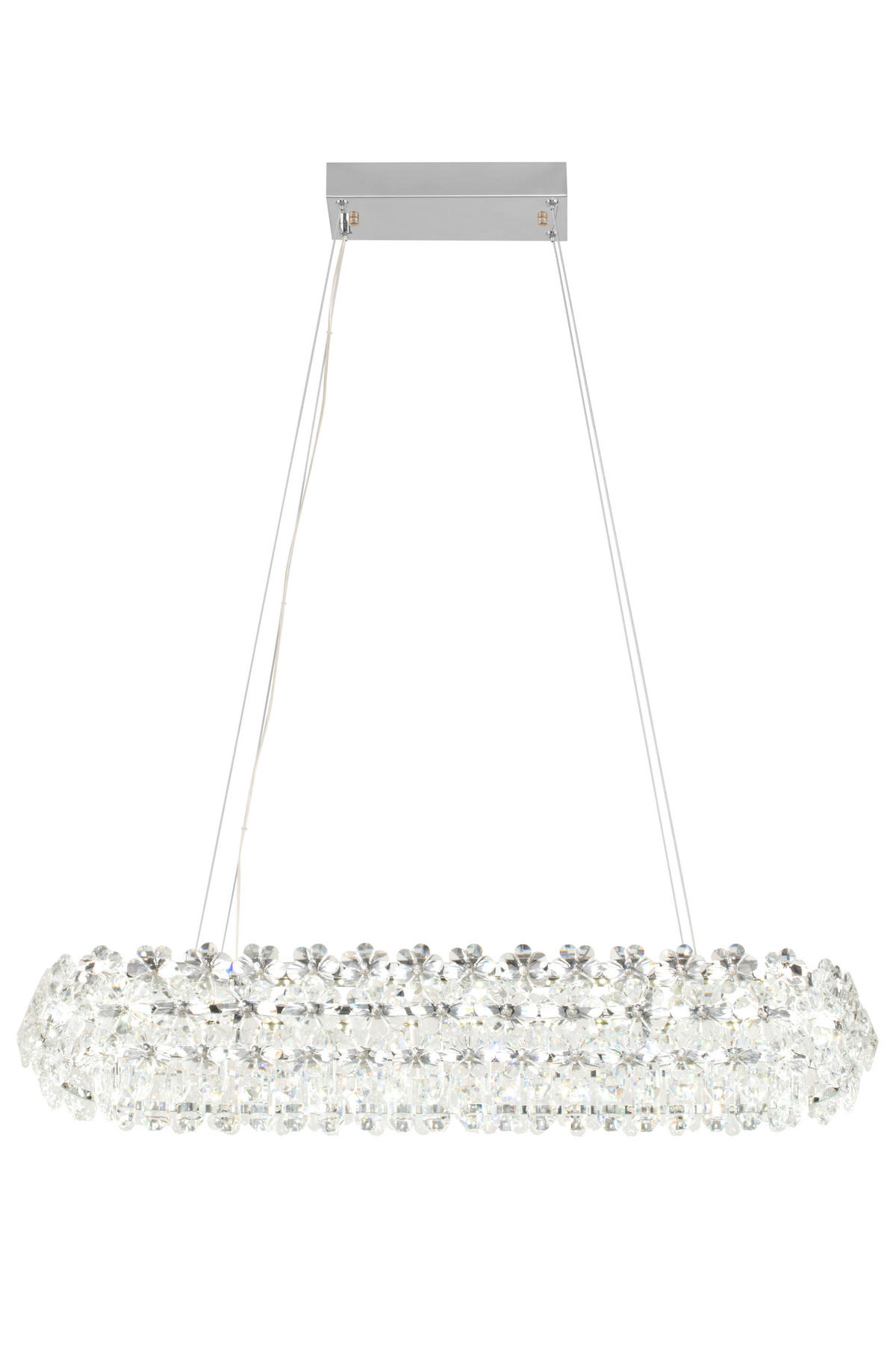ZÁVESNÉ LED SVIETIDLO, 85/30/150 cm  - číra, Design, kov/sklo (85/30/150cm) - Glandor