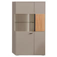 HIGHBOARD Grau, Eschefarben  83,3/154,1/37,4 cm  - Anthrazit/Eschefarben, KONVENTIONELL, Glas/Holzwerkstoff (83,3/154,1/37,4cm) - Hom`in