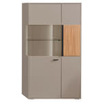 HIGHBOARD Grau, Eschefarben 83,3/154,1/37,4 cm - Anthrazit/Eschefarben, KONVENTIONELL, Glas/Holzwerkstoff (83,3/154,1/37,4cm) - Hom`in
