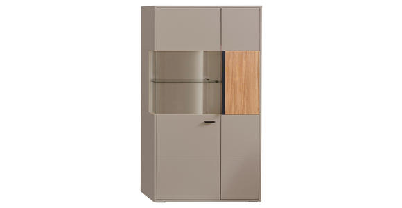 HIGHBOARD Grau, Eschefarben  83,3/154,1/37,4 cm  - Anthrazit/Eschefarben, KONVENTIONELL, Glas/Holzwerkstoff (83,3/154,1/37,4cm) - Hom`in
