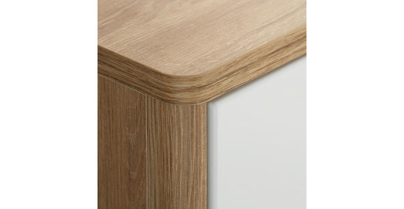 HÄNGEVITRINE in Eichefarben, Weiß - Edelstahlfarben/Eichefarben, Design, Glas/Holzwerkstoff (41/151/32cm) - Hom`in