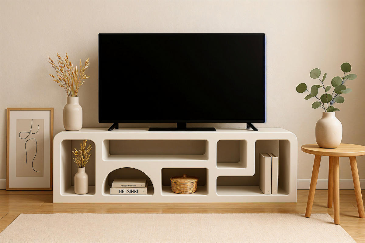 LOWBOARD  in 160/50/40 cm  - Weiß, Design, Holzwerkstoff/Stein (160/50/40cm) - MID.YOU