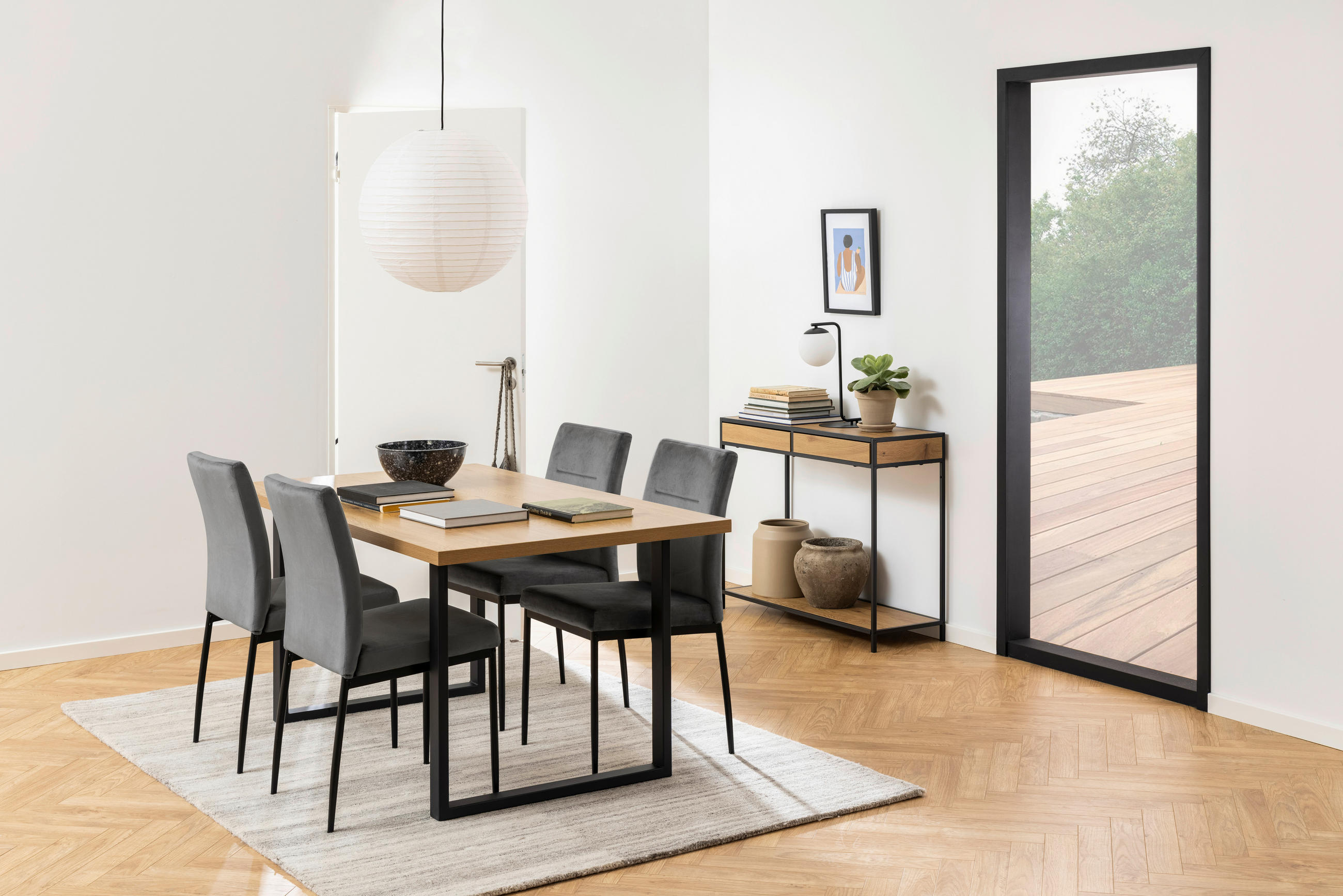 STOL stål sammet  - mörkgrå/svart, Klassisk, metall/textil (45/90,5cm) - Best Price