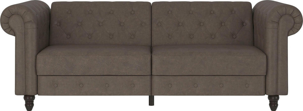 SCHLAFSOFA FIRENZE in Mikrofaser Dunkelbraun Vintage, Skandinavisch, Modern  - Dunkelbraun/Schwarz, Basics, Holz/Textil (236/83/87cm) - Livetastic
