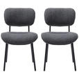 STUHL-SET 2 Stück  Bouclé  Grau  - Grau, MODERN, Textil/Metall (50/98/50cm) - Carryhome
