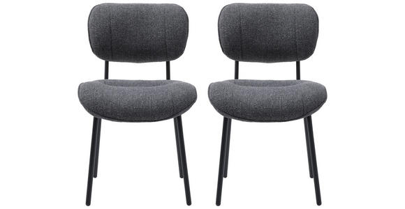 STUHL-SET 2 Stück  Bouclé  Grau  - Grau, MODERN, Textil/Metall (50/98/50cm) - Carryhome