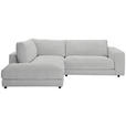 ECKSOFA in Cord Grau  224/265 cm  - Schwarz/Grau, Design, Kunststoff/Textil (224/265cm) - Hom`in