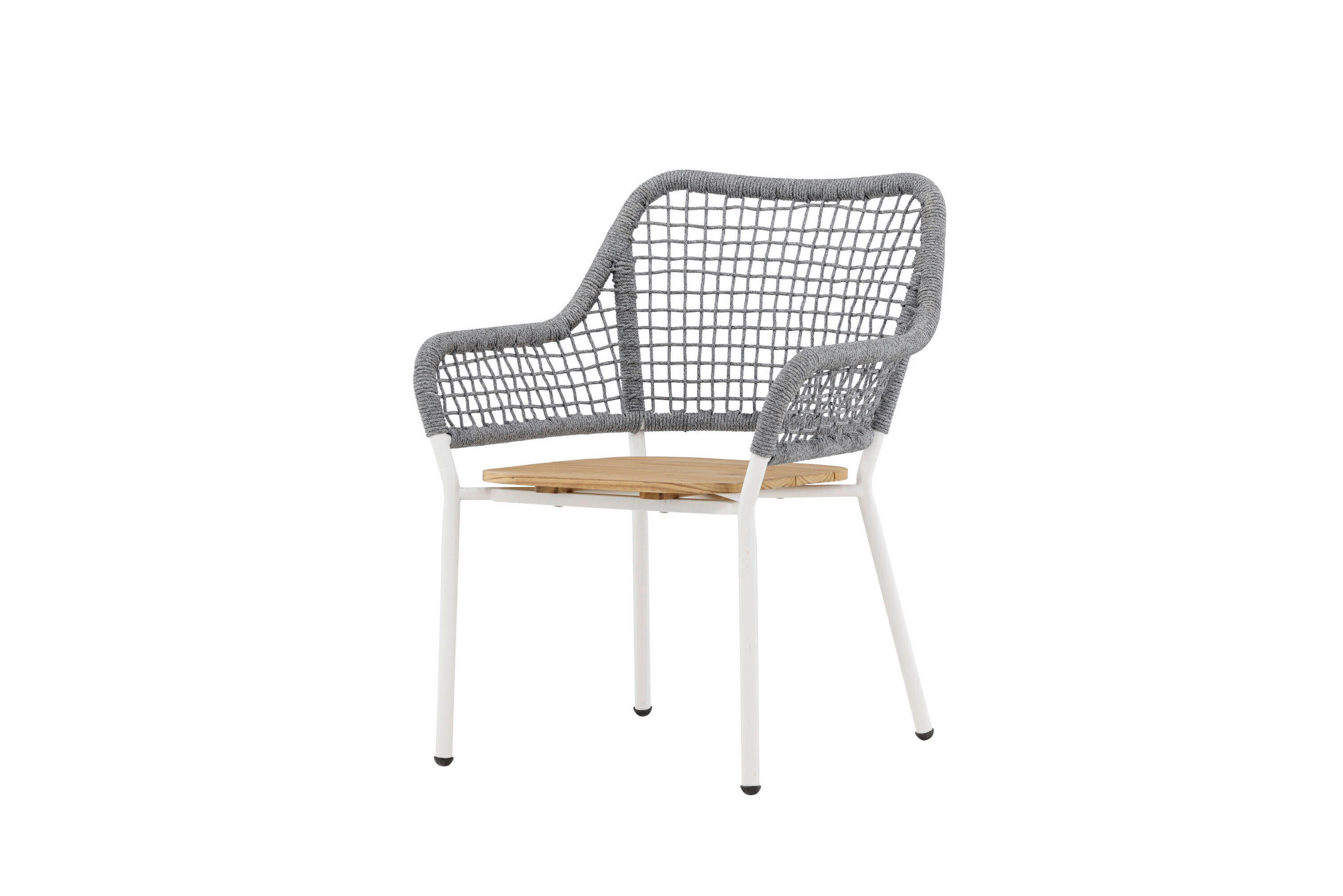LOUNGEFÅTÖLJ  - vit/grå, Modern, metall/trä (59/88/55cm) - Gardenson