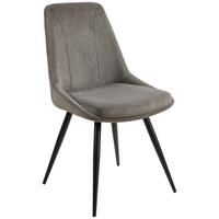 STUHL  in Eisen Cord Holz, Metall, Textil  - Schwarz/Grau, MODERN, Holz/Textil (49/88/59cm) - MID.YOU