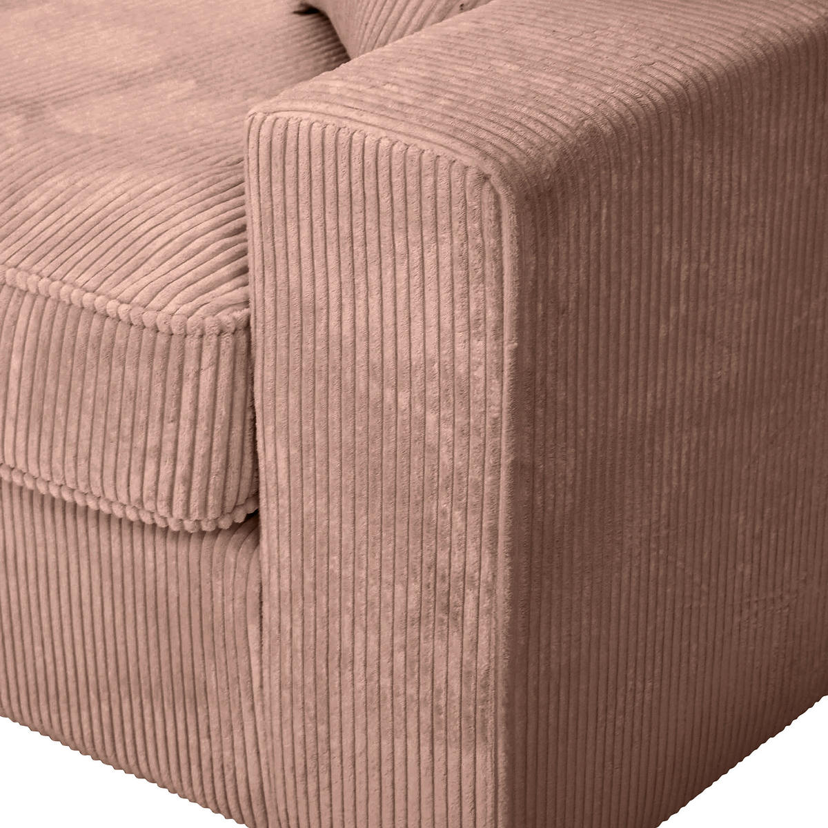 ECKSOFA Rosa Cord Zierkissen, Rückenkissen, Rücken echt  - Schwarz/Rosa, MODERN, Kunststoff/Textil (228/307cm) - Carryhome