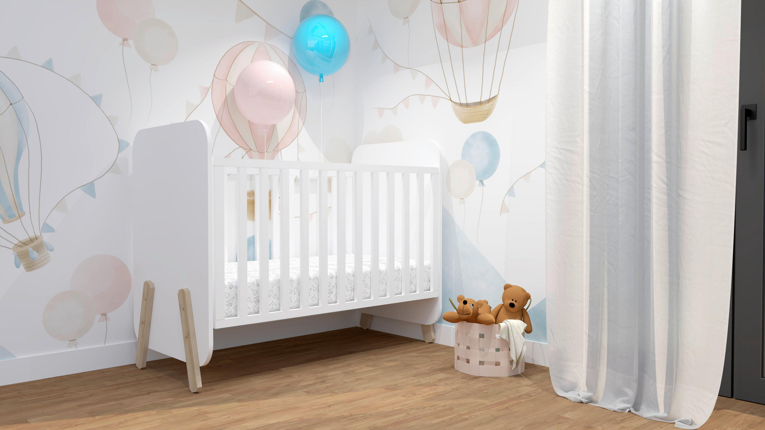 DJEČJI KREVETIĆ   - bijela, Basics, drvo (128/70/95cm)