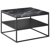 COUCHTISCH Metall 65/65/41,5 cm  - Schwarz, Design, Stein/Metall (65/65/41,5cm) - Johann Jakob