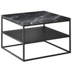 COUCHTISCH in Metall 65/65/41,5 cm  - Schwarz, Design, Stein/Metall (65/65/41,5cm) - Johann Jakob