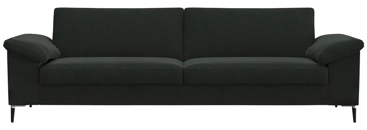 3-SITZER-SOFA Flachgewebe Waldgrün  - Waldgrün/Alufarben, Design, Textil/Metall (241/84,5/92cm) - Livetastic