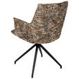 ARMLEHNSTUHL  in Eisen Jacquard, Mikrofaser  - Graubraun/Schwarz, Design, Textil/Metall (59/89,5/63cm) - Novel