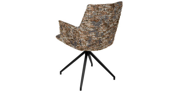 ARMLEHNSTUHL in Eisen Jacquard, Mikrofaser - Graubraun/Schwarz, Design, Textil/Metall (59/89,5/63cm) - Novel
