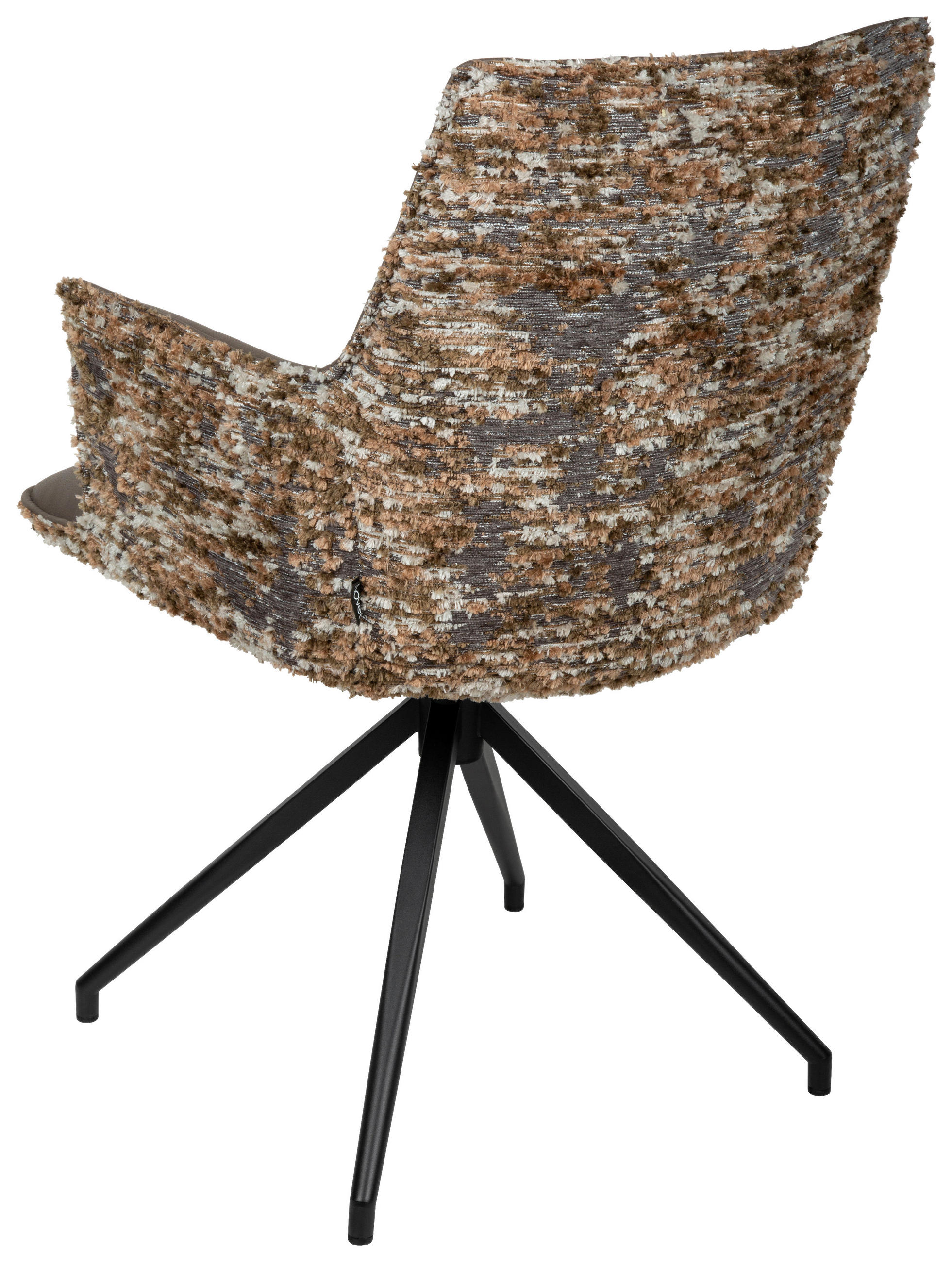 ARMLEHNSTUHL in Eisen Jacquard, Mikrofaser - Graubraun/Schwarz, Design, Textil/Metall (59/89,5/63cm) - Novel