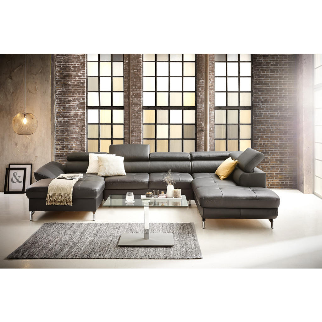 Thumbnail - Novel Wohnlandschaft, Creme, Leder, Echtleder, Rindleder, Uni, 7-Sitzer, U-Form, 340x220 cm, Lederauswahl, seitenverkehr...