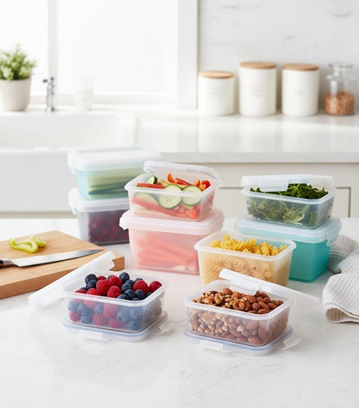 AUFBEWAHRUNGSBOXEN-SET  - Multicolor, Basics, Kunststoff (13/7.6/30cm)