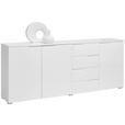 SIDEBOARD Spice  in 195/80/38 cm  - Weiß Hochglanz/Silberfarben, Design, Holzwerkstoff/Kunststoff (195/80/38cm) - Carryhome