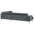 ECKSOFA Grau Chenille Kopfteilverstellung, Sitztiefenverstellung  - Schwarz/Grau, Design, Textil/Metall (307/243cm) - Xora