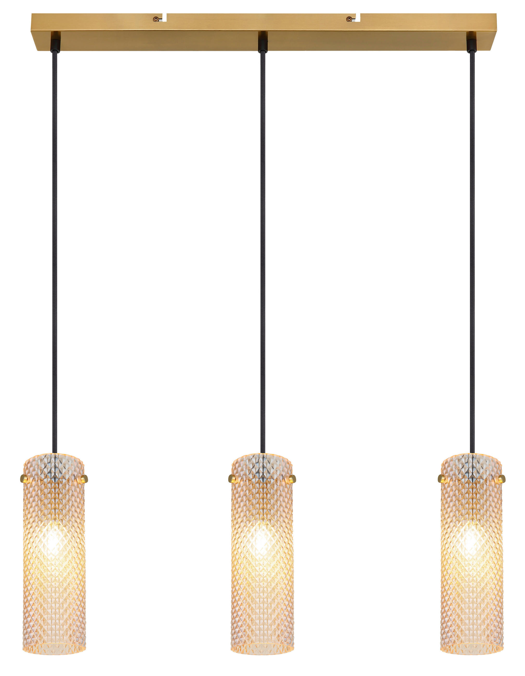 HÄNGELEUCHTE KAROLO 65/8/120 cm   - Goldfarben/Schwarz, KONVENTIONELL, Glas/Textil (65/8/120cm) - Globo