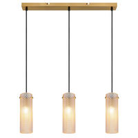 HÄNGELEUCHTE KAROLO 65/8/120 cm   - Goldfarben/Schwarz, KONVENTIONELL, Glas/Textil (65/8/120cm) - Globo