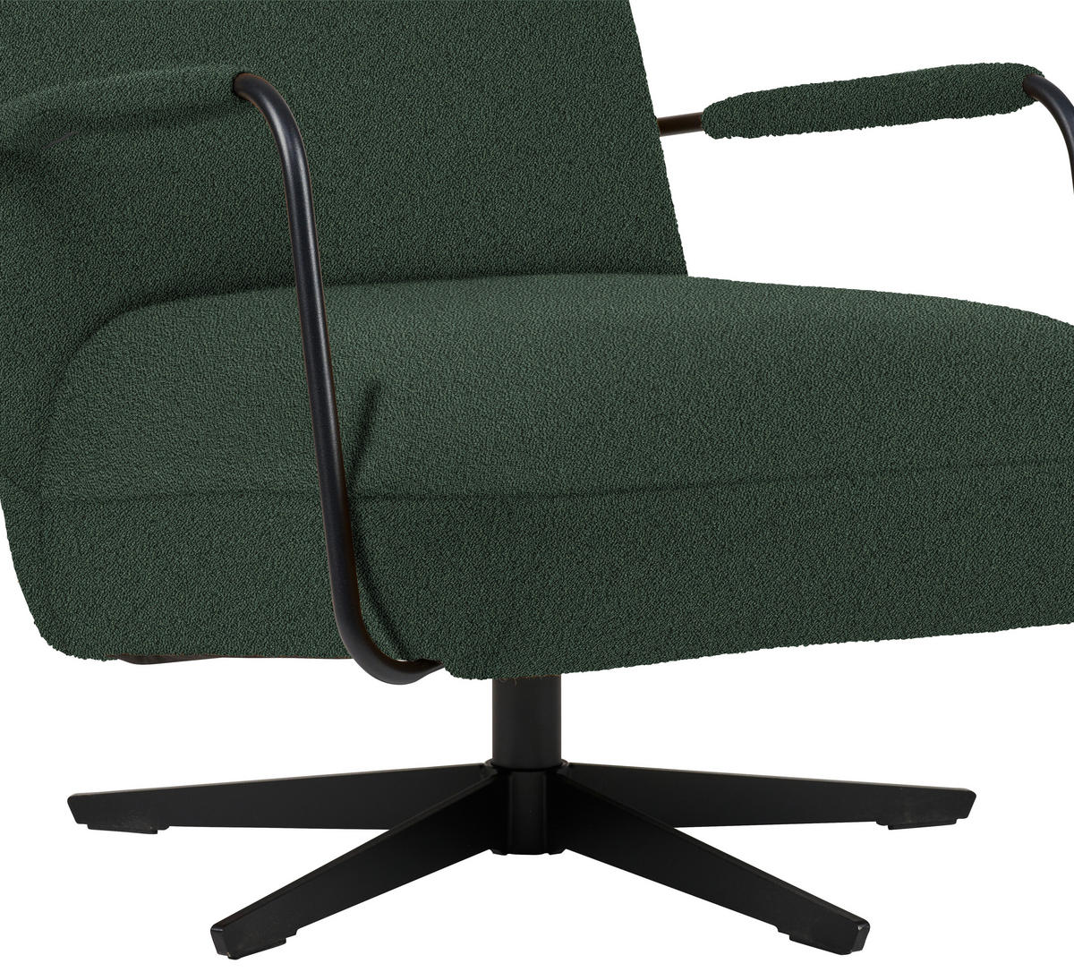 SESSEL in Flachgewebe, Bouclé Grün  - Schwarz/Grün, Design, Textil/Metall (71/103/91cm) - Koinor
