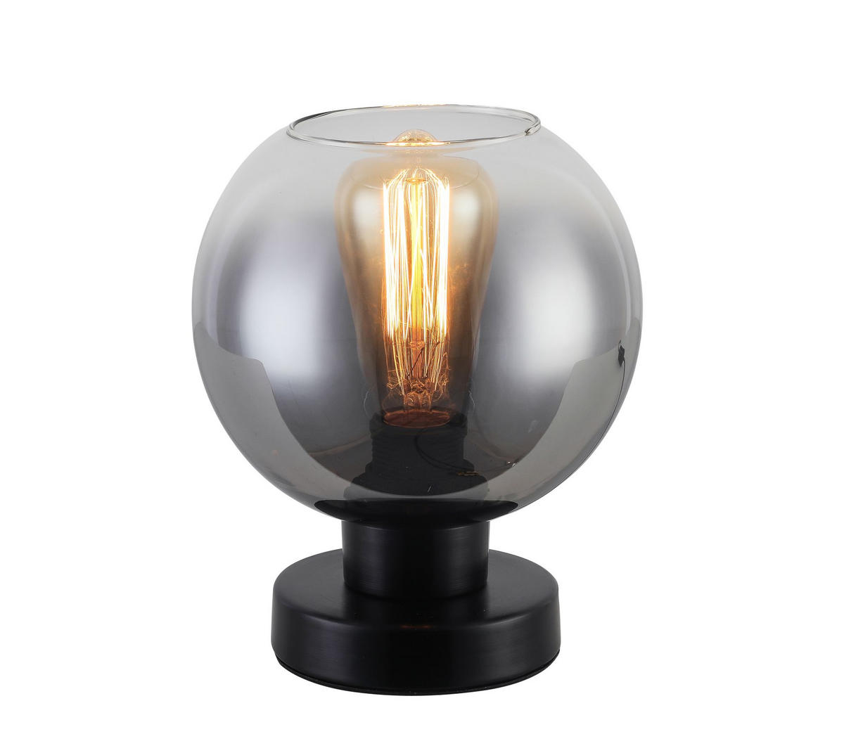 STOLNÁ LAMPA, E27, 18/21 cm  - antracitová/chrómová, Lifestyle, kov/sklo (18/21cm) - Dieter Knoll