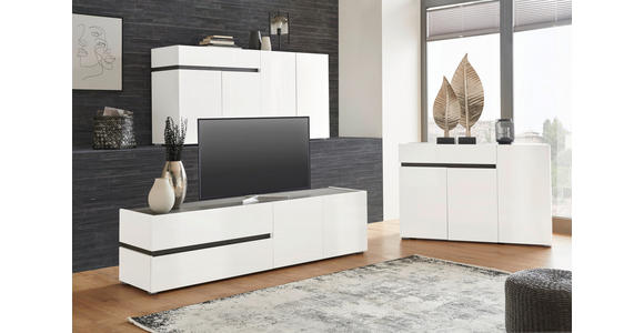 SIDEBOARD  in 120,2/80,1/42,6 cm  - Anthrazit/Schwarz, Design, Holzwerkstoff/Kunststoff (120,2/80,1/42,6cm) - Voleo